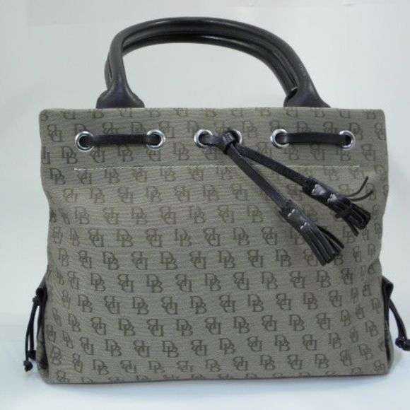 Dooney & Bourke Handbags - Dooney & Bourke Beige Canvas Leather Satchel